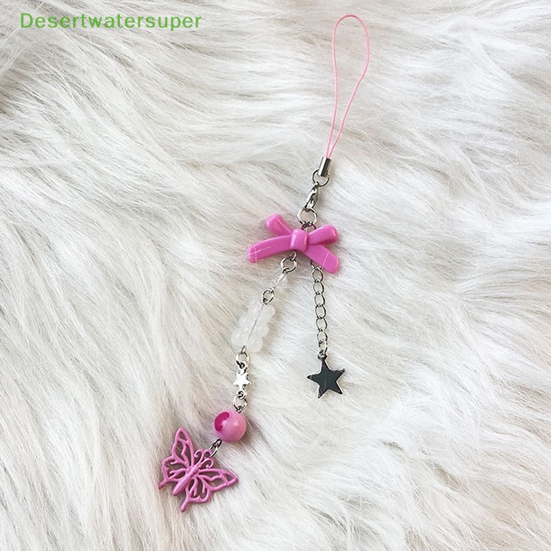 Dsvn Y2K Móc Điện Thoại Di Động Mặt Hình Nơ Trái Tim Ngọt Ngào Thời Trang Làm Đồ Thủ Công Trang Trí Túi Xách