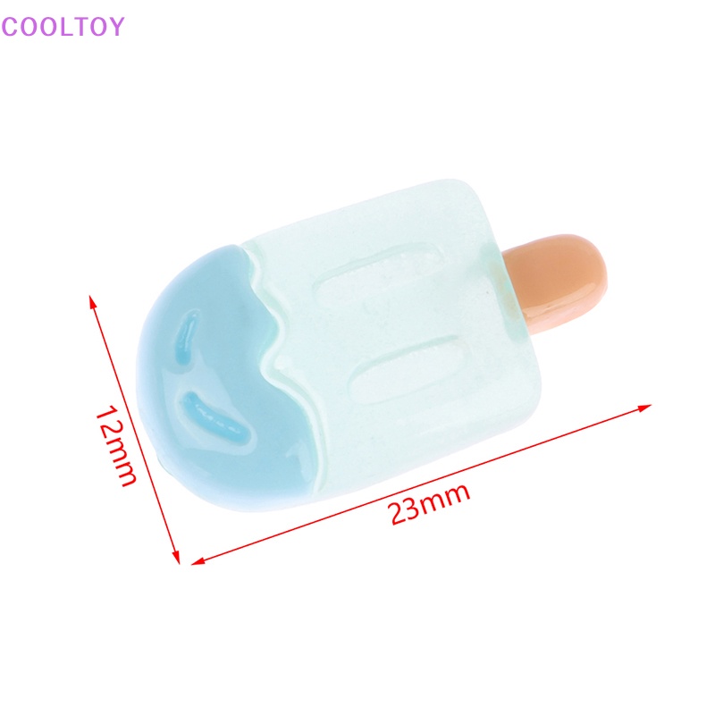 Cooltoy Set 2 Cây Kem Kẹo Mút Mini Bằng Resin Phát Sáng Màu Sắc Ngọt Ngào Dễ Thương Trang Trí Thủ Công DIY Quà Tặng Bán Chạy