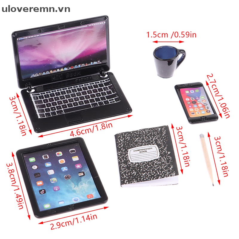 Mô Hình Đèn Bàn / Laptop / Điện Thoại / Máy Tính Bảng / Ly Nước Để Bàn Trang Trí Nhà Búp Bê Tỉ Lệ 1: 12