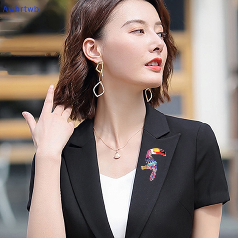 Ghim Cài Áo Hình Chú Vẹt Miệng To Đính Đá Thời Trang Cho Nữ Mới