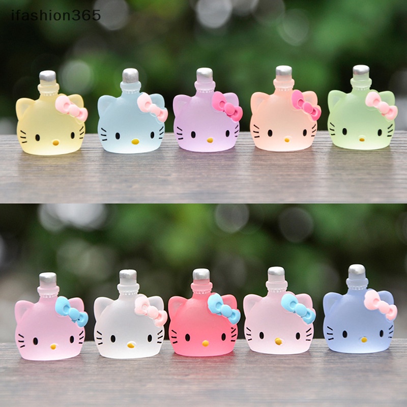 Đồ trang trí Mèo Đeo Nơ / Chai Nước Dạ Quang Thu Nhỏ Dùng Trang Trí Tiểu Cảnh ifashion365