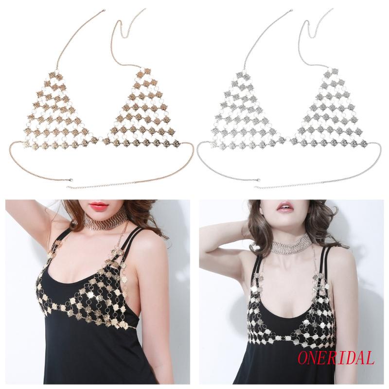 Dây Xích Đeo Áo Ngực Bằng Kim Loại Hình Hoa Rỗng Cho Nữ