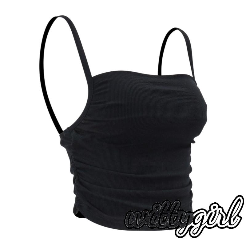 Áo Croptop Hai Dây Màu Trơn Thời Trang Mùa Hè Cho Nữ