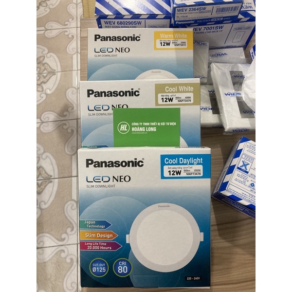 Đèn led Panel tròn âm trần Panasonic 6w 9w 12w Neo Slim as trắng - vàng - trung tính - 3 chế độ màu