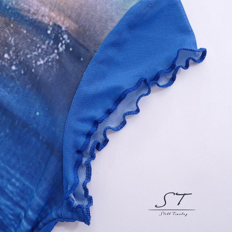 Áo Thun Croptop Tay Ngắn Dáng Ôm In Họa Tiết Thời Trang Mùa Hè Cho Nữ M5