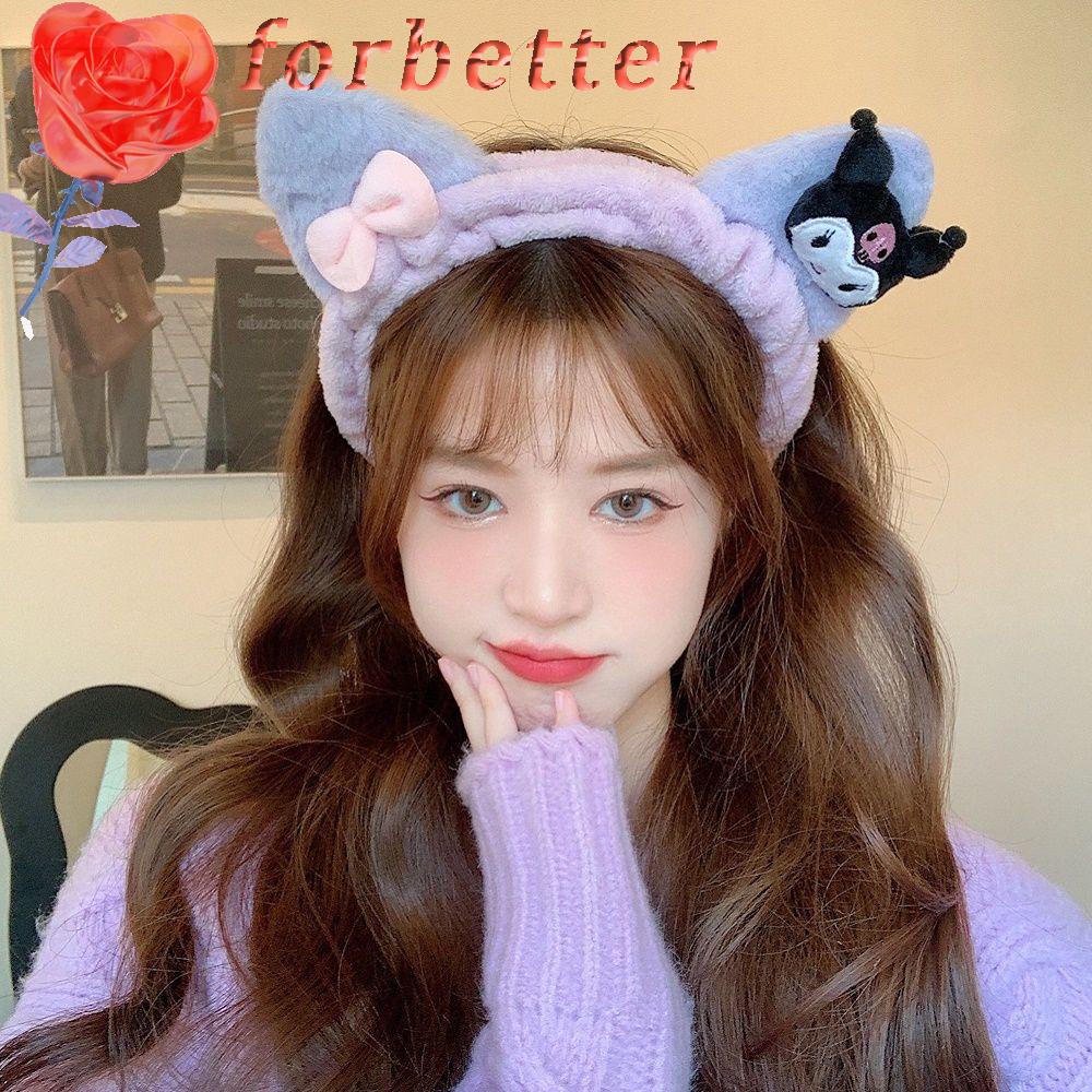 Băng Đô Tai Mèo Đính Nơ Họa Tiết Hoạt Hình Dễ Thương Cho Nữ