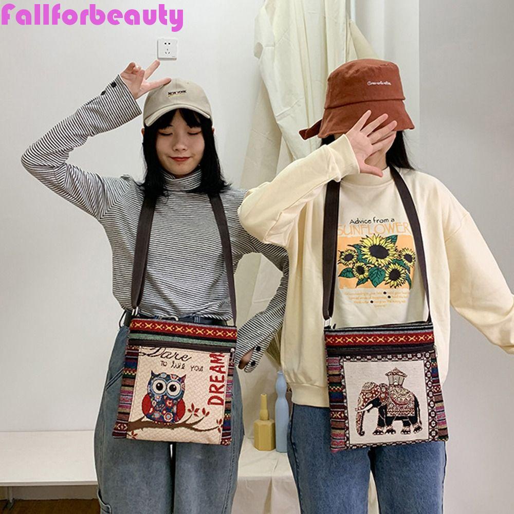 Túi Đeo Chéo Vai Thêu Hình Chim Cú Phong Cách Hàn Quốc Cho Nữ