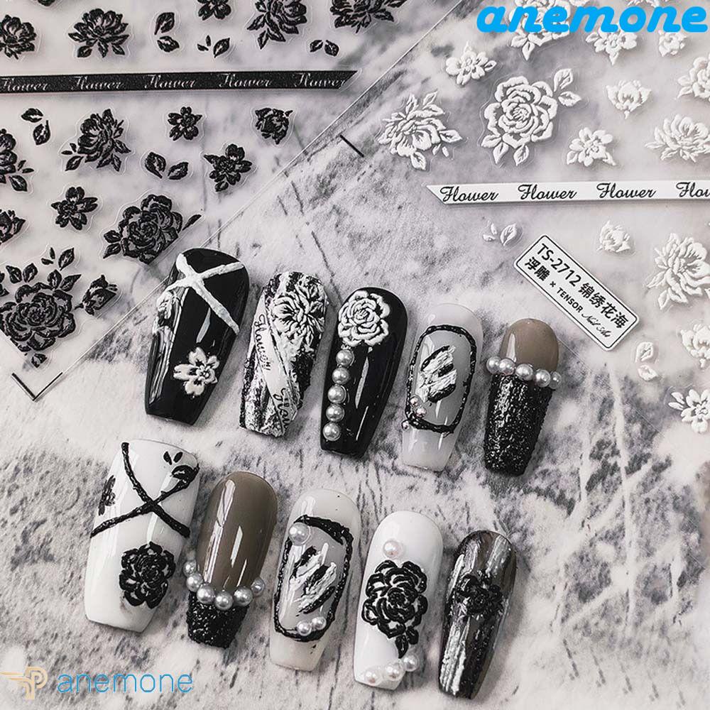 Hình Dán Trang Trí Móng Tay Họa Tiết Lá Bướm 3D Phong Cách Cổ Điển Dành Cho Nữ