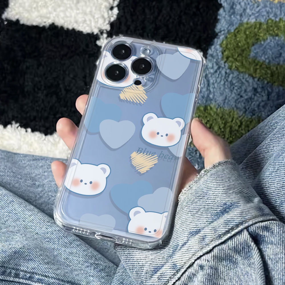 ✅Ốp Điện Thoại Mềm Chống Sốc In Hình Gấu 6In Đơn Giản Cho Iphone 14pro 11 max 1213 78