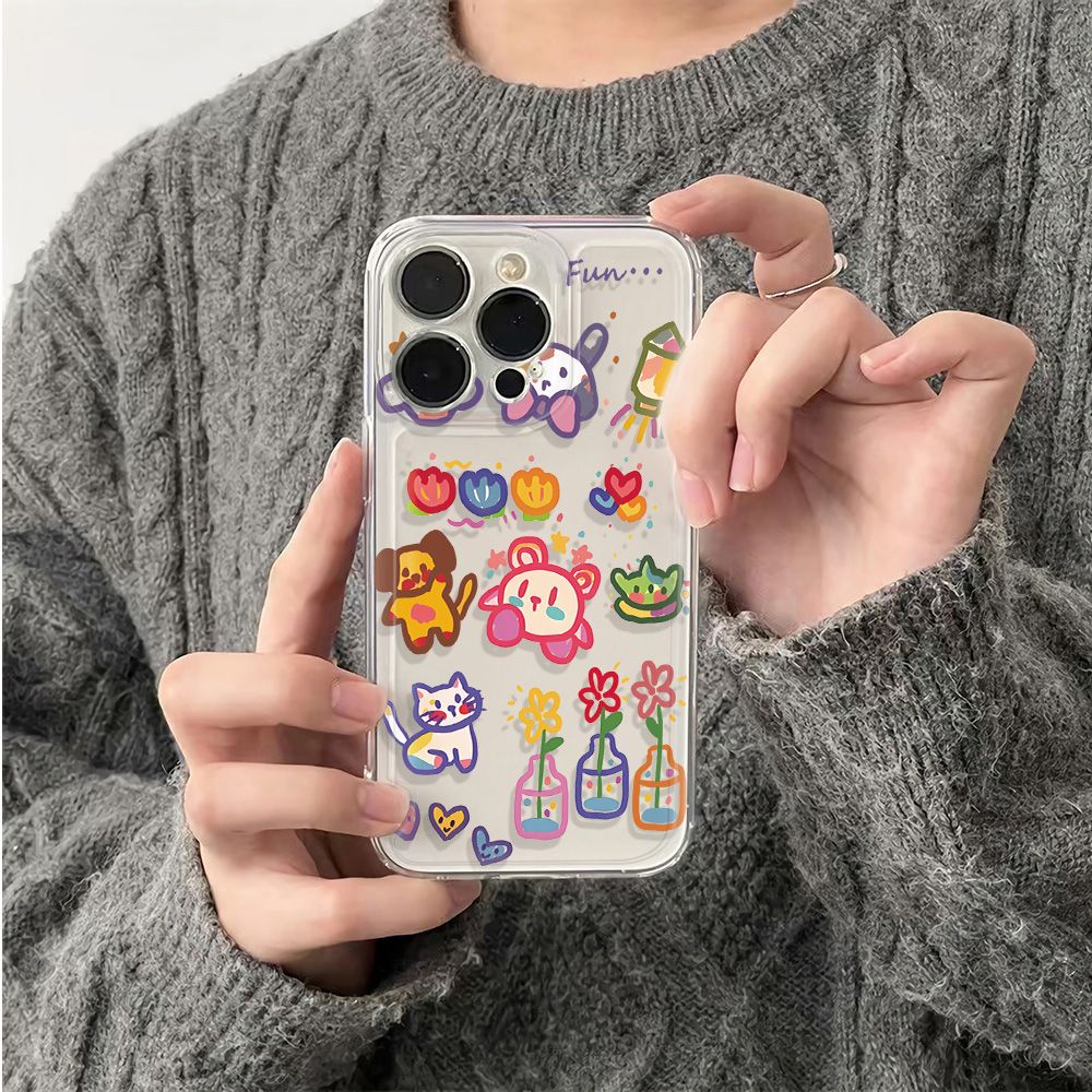 ✅Ốp Điện Thoại Dẻo Họa Tiết Hoa &amp; Chó Mèo Dễ Thương Chống Sốc Cho Iphone126Ins 14pro 1311 60AQ 78