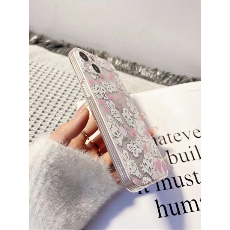 ✅Ốp Điện Thoại Mềm Họa Tiết Thỏ Trắng Nhỏ Bảo Vệ Toàn Diện Cho Iphone 14pro 11max12 xsiPhone13 KGVC