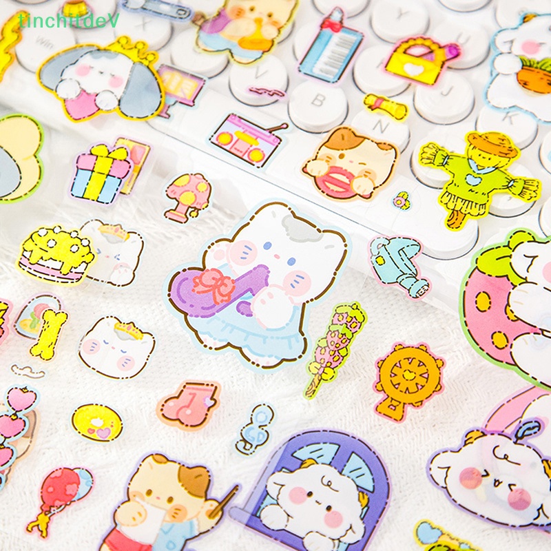 [TinchitdeV] Bộ 5 Miếng Dán PET Hình Động Vật Thỏ Gấu Đáng Yêu DIY Trang Trí Sổ Tay Nhật Ký / Quà Tặng Trường Học [Mới]