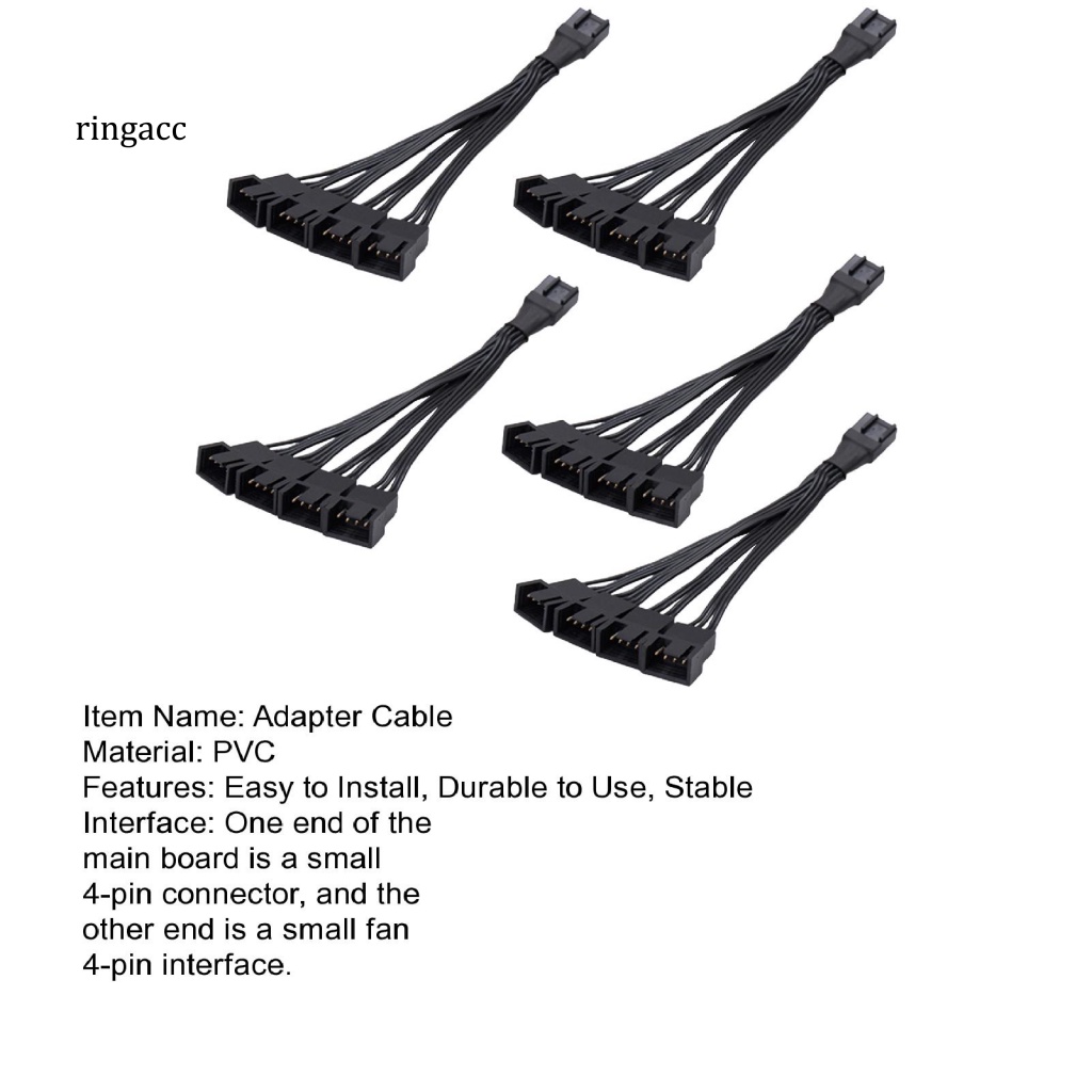 Rga Bộ 5 Dây Cáp Nối Dài Ổn Định Điện Mịn Màng Chống Nhiễu Chính 4-pin Bằng PVC Chất Lượng Cao Cho Văn Phòng