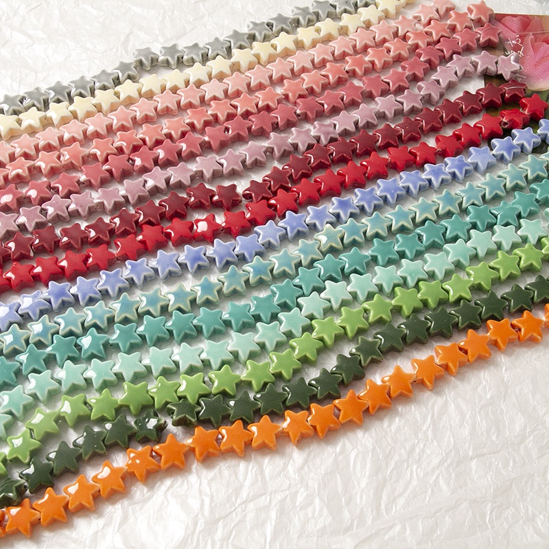 Hạt Sứ Hình Ngôi Sao 14mm Tự Làm Trang Sức