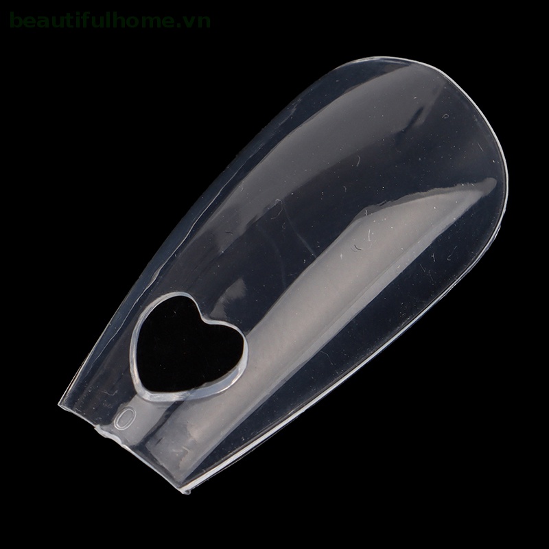 Bộ 120 Móng Tay Giả Bằng Acrylic Che Phủ Toàn Diện Họa Tiết Trái Tim Rỗng