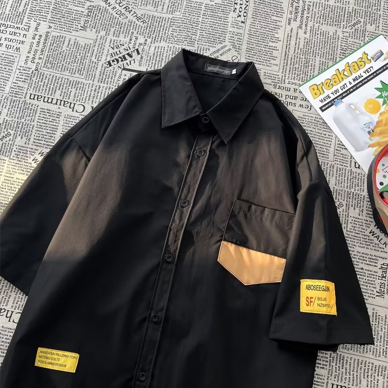 Áo Sơ Mi Tay Ngắn Phong Cách Hong Kong Thời Trang Mùa Hè Cho Nam