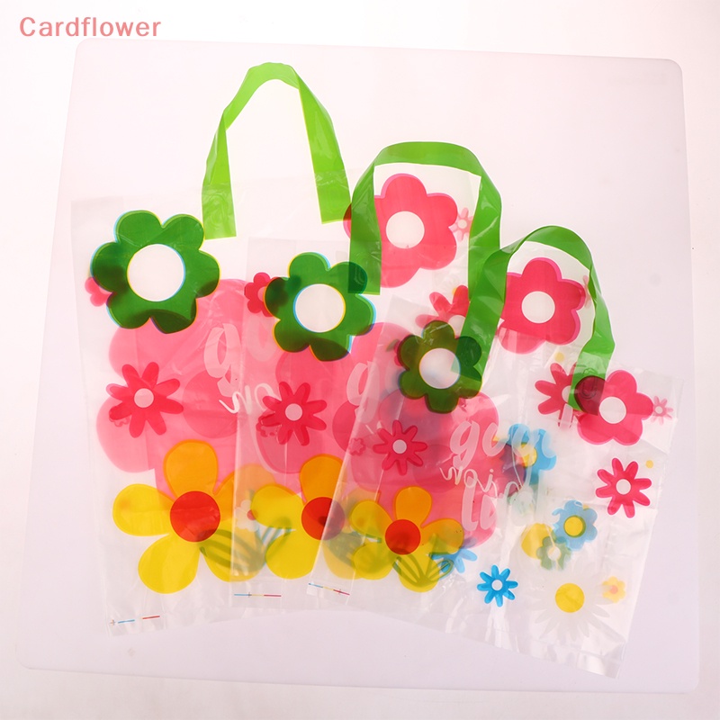 2 Túi Xách Tay Bằng Nhựa Dày In Hoa Phong Cách Hàn Quốc Mới