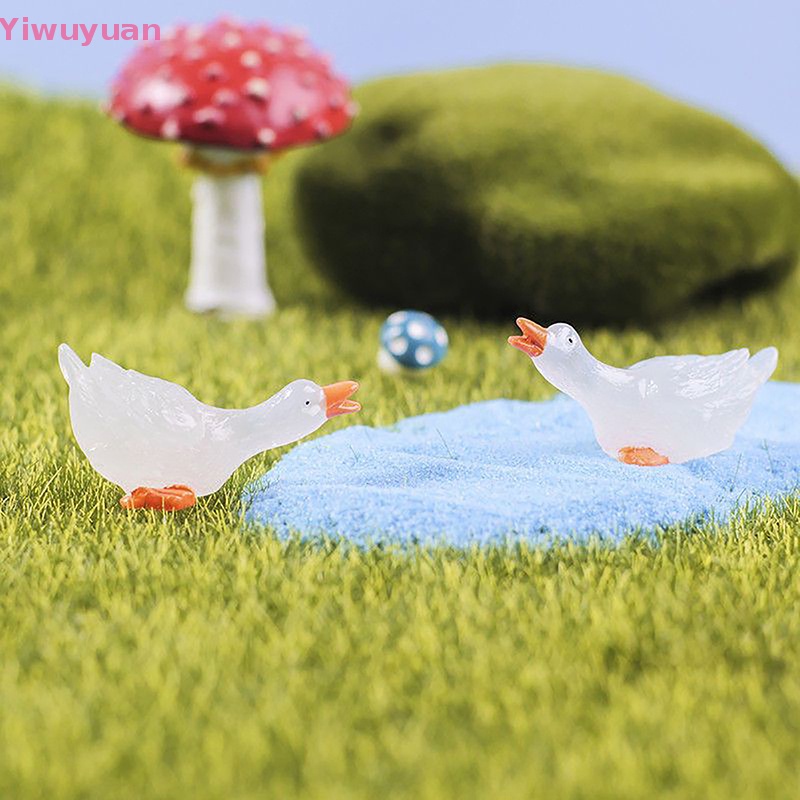 Bộ 3 Tượng Ngỗng Mini Bằng Nhựa Phát Quang Trang Trí Sân Vườn Mới
