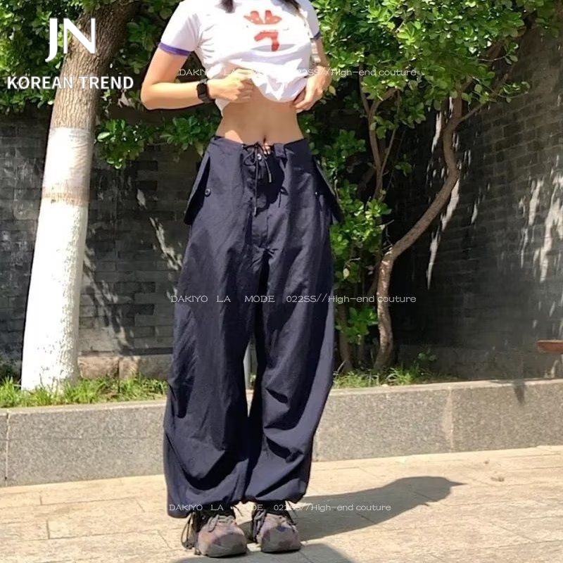 JN Studio quần ống rộng hot trend 2023 quần ống rộng cạp thấp y2k NEW 052301