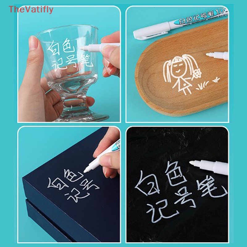 Set 1 / 3 Bút Lông Màu Trắng Ngòi 1mm Chống Thấm Nước