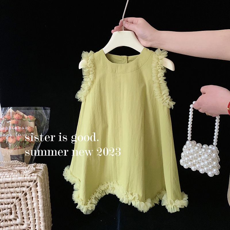 Đầm Baggy Mùa Hè 2023 Sát Nách Phong Cách Mori Thời Trang Hàn Quốc Cho Bé Gái