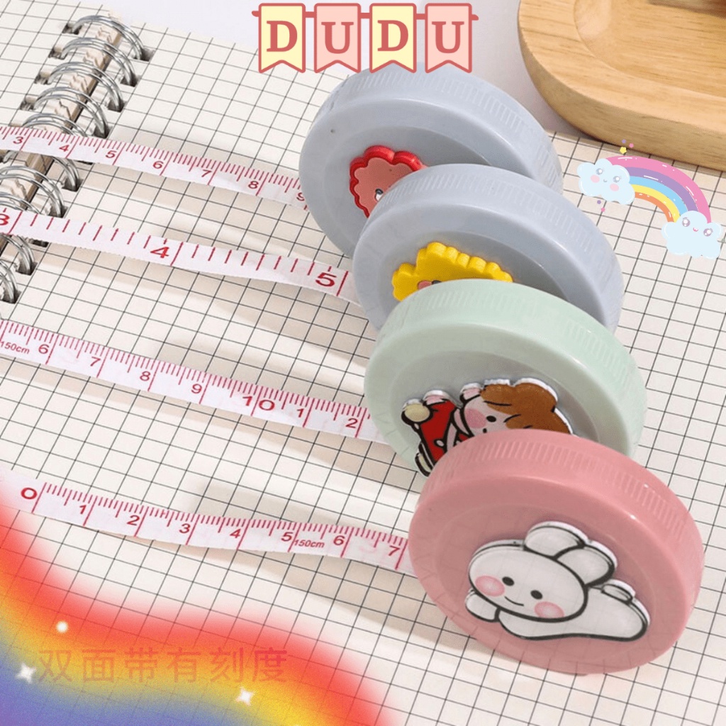 Thước Dây Đo DUDU Dễ Thương 150cm có đầu sắt- Thước dây cuộn có thể thu gọn tiện lợi 150cm
