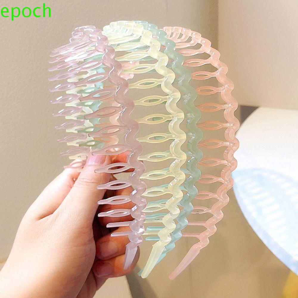 Epoch Băng đô cài tóc rửa mặt Răng Cưa Họa Tiết Gợn Sóng Đáng Yêu Dành Cho Nữ