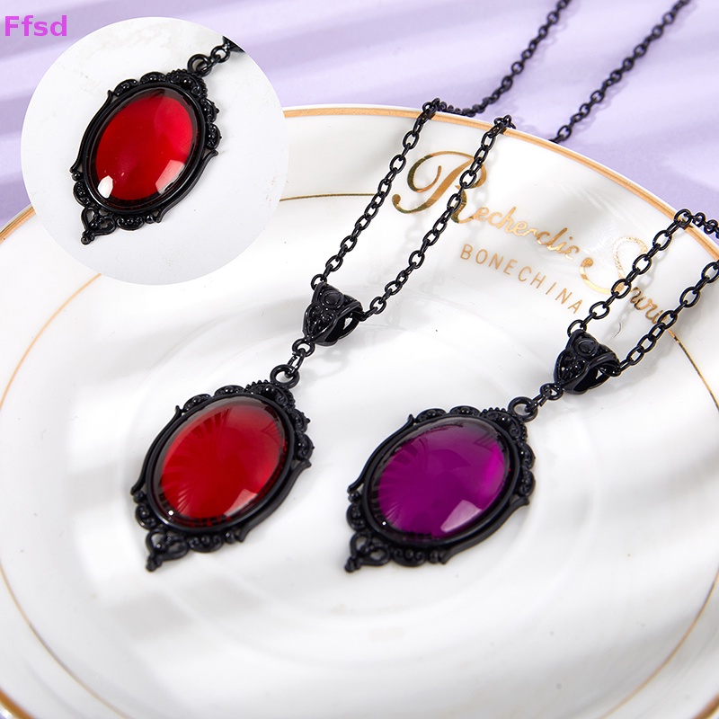 {Ffsd} Vòng cổ Mặt Pha Lê Chạm Nổi Phong Cách Gothic Thời Trang Làm Quà Tặng Cho Nữ