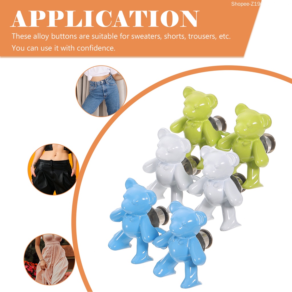 Set 3 Cặp Thắt Lưng Quần Jean Baggy Có Khóa Hình Gấu Cho Nữ