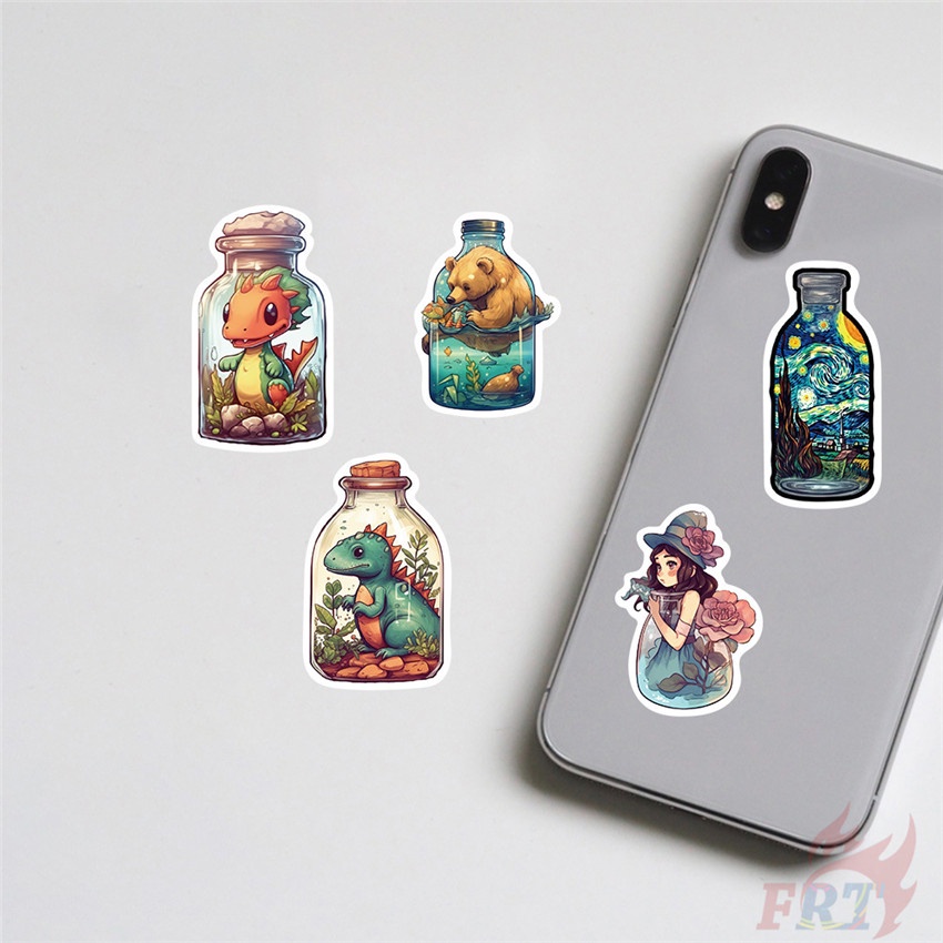 ❉ Sticker Dán Trang Trí Bình Nước Thế Giới Nghệ Thuật 01 ❉ Bộ 50 Sticker Chống Thấm Nước Họa Tiết Doodle Hợp Thời Trang