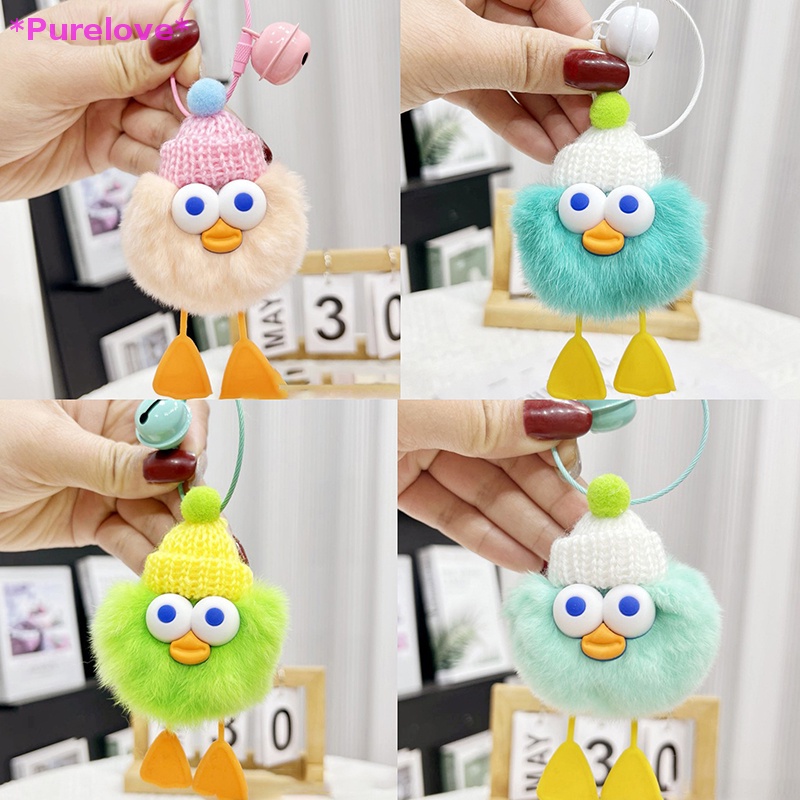 1 Móc Khóa Lông Thỏ Nhiều Màu Đáng Yêu Mới