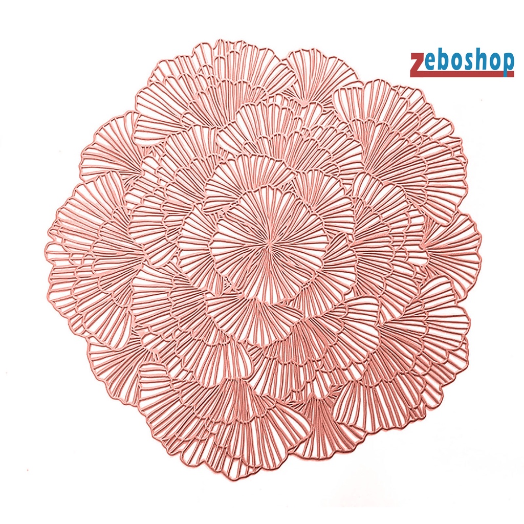 Tấm Lót Bàn Ăn Bằng PVC Họa Tiết Hoa Thiết Kế Đục Lỗ Tiện Dụng