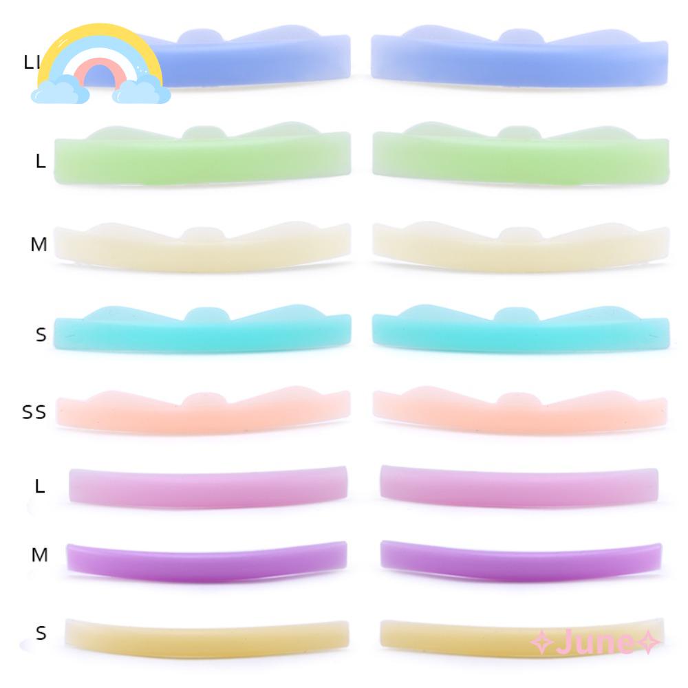 JUNE Set 8 Cặp Lông Mi Giả 3D Bằng Silica Gel Màu Đen