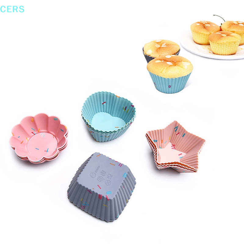 Set 12 Khuôn Silicone Làm Bánh Cupcake Nhiều Hình Dạng DIY