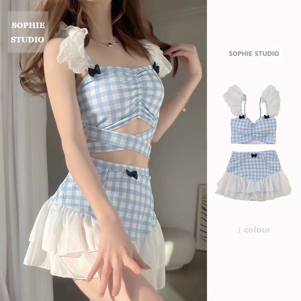 Shuizijiao Bộ Đồ Bơi Che Bụng Kín Đáo Ôm Dáng Phong Cách Mới 2023 Kích Thước Béo mm