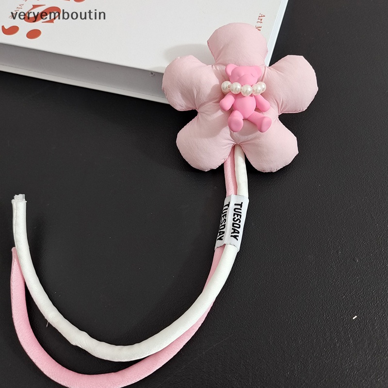 Ghim Cài Áo Hình Gấu Bông Hoa Trà Ba Chiều Bằng Vải Cotton Thời Trang Ngọt Ngào Cho Nữ n