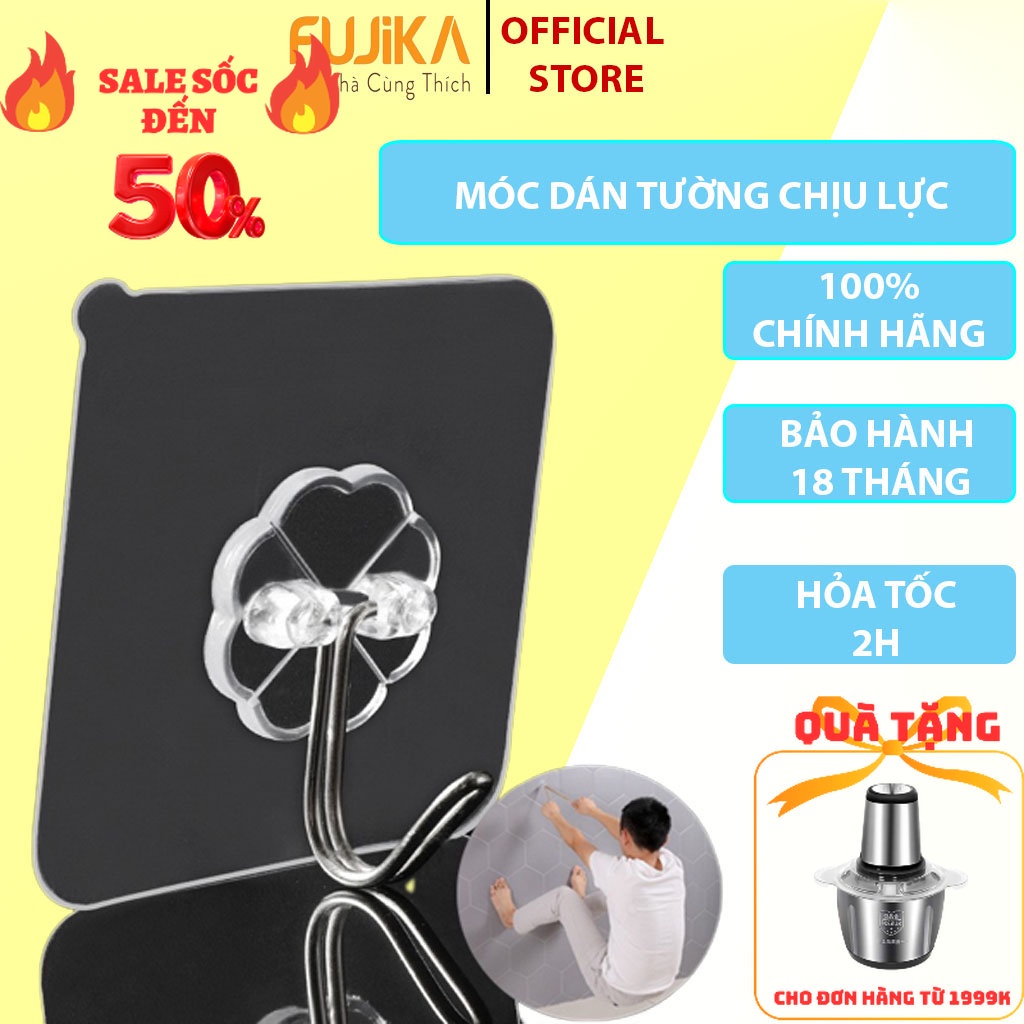 Miếng dán dính tường móc treo đồ siêu dính siêu bền siêu rẻ, móc dán tường trong suốt KHOBUONBAOCHAU