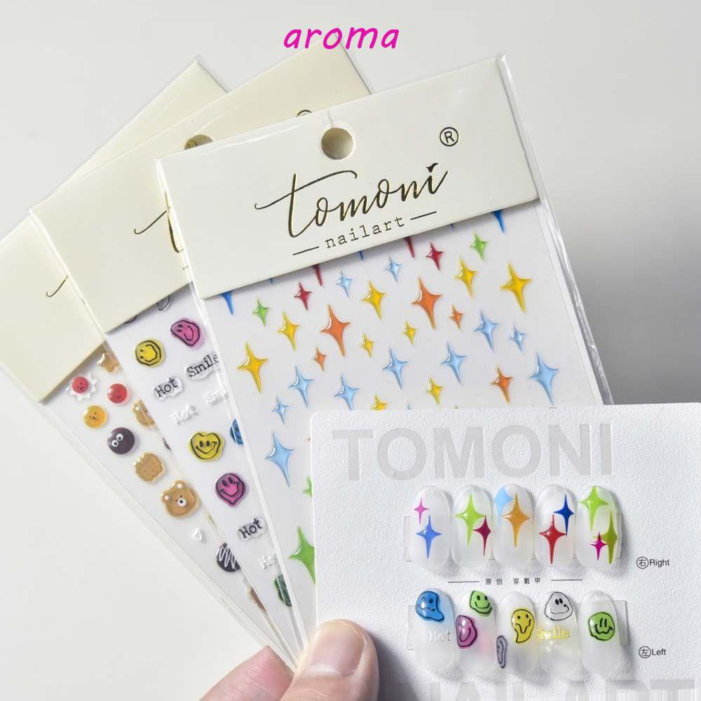 Nhãn Dán Trang Trí Móng Tay Tự Dính Họa Tiết Chữ Tiếng Anh / Ngôi Sao / Trái