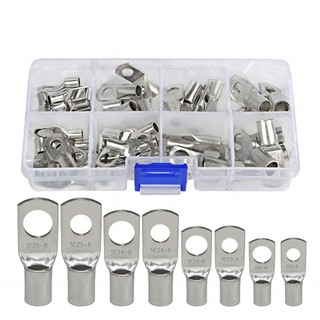 60 chiếc 4-25 mm các loại đóng hộp đồng lugs vòng uốn thiết bị đầu cuối dây pin hàn cáp kết nối bộ sc6 sc10 sc16 sc25