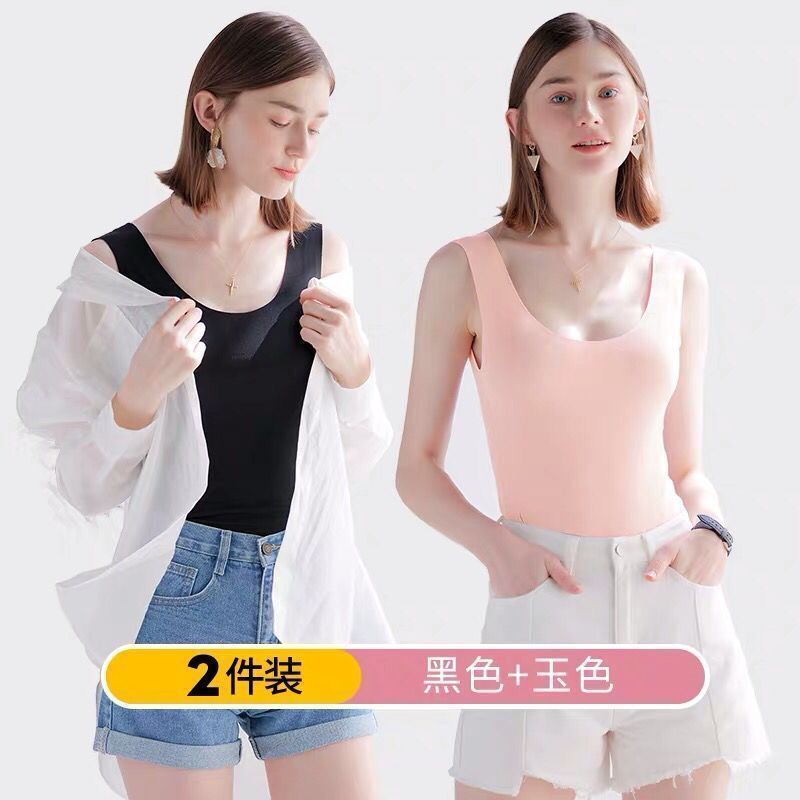 Set 1 / 2 Áo Sát Nách Chất Lụa Lạnh Mỏng Không Đường May Cỡ Lớn G45V Thời Trang Xuân Hè Cho Nữ