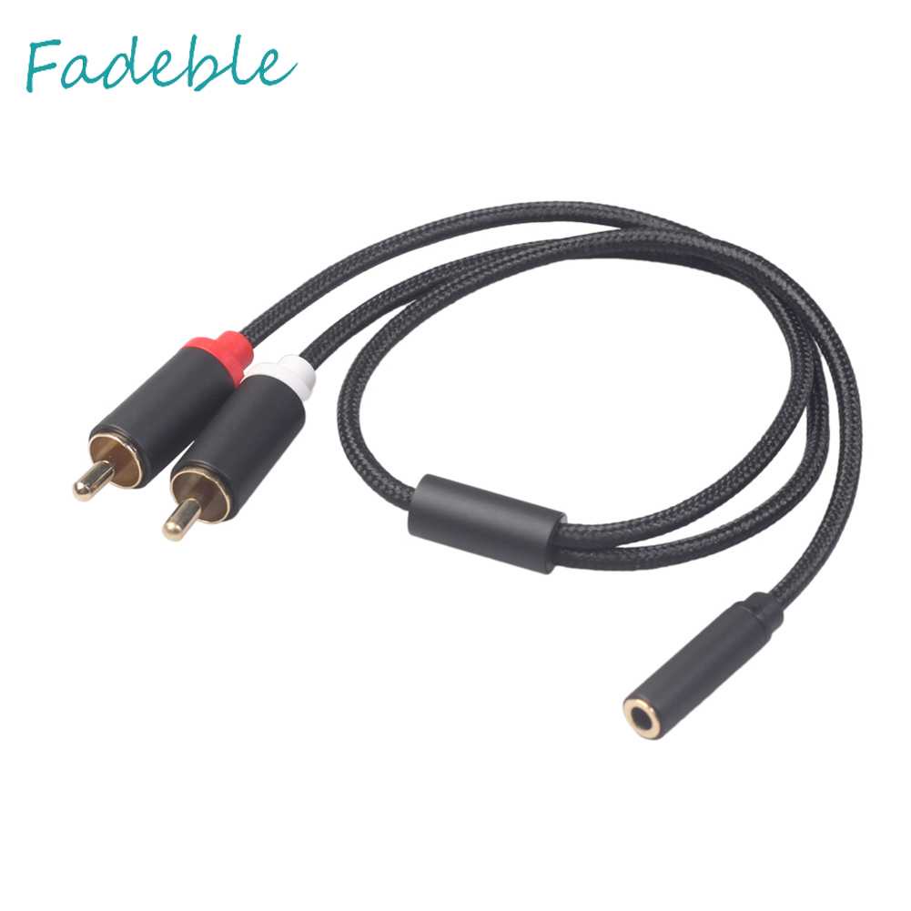 Dây Cáp Âm Thanh 0.4m RCA 2 RCA Đầu Đực Sang Đầu Cái 3.5mm
