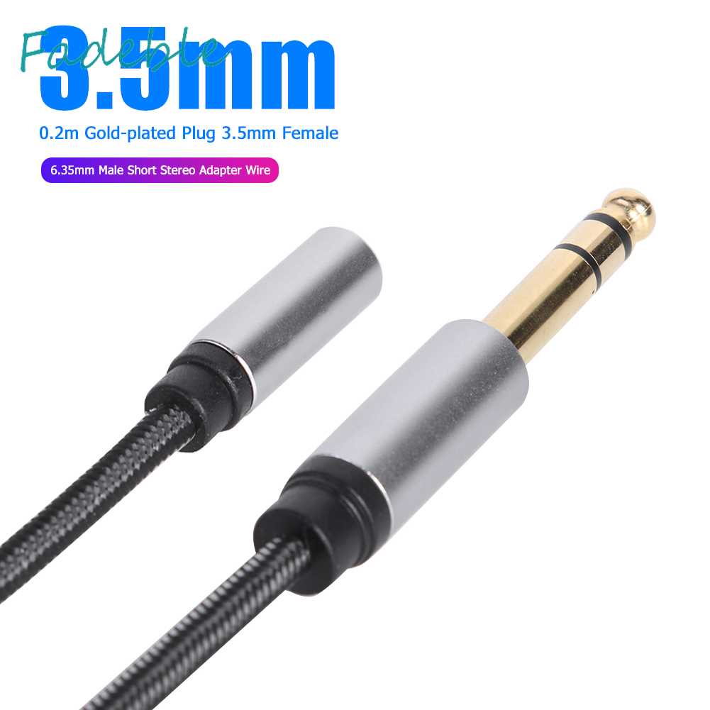 Dây Cáp Âm Thanh 0.2m Mạ Vàng Chuyển Đổi Đầu Cái 3.5mm Sang Đầu Đực 6.35mm