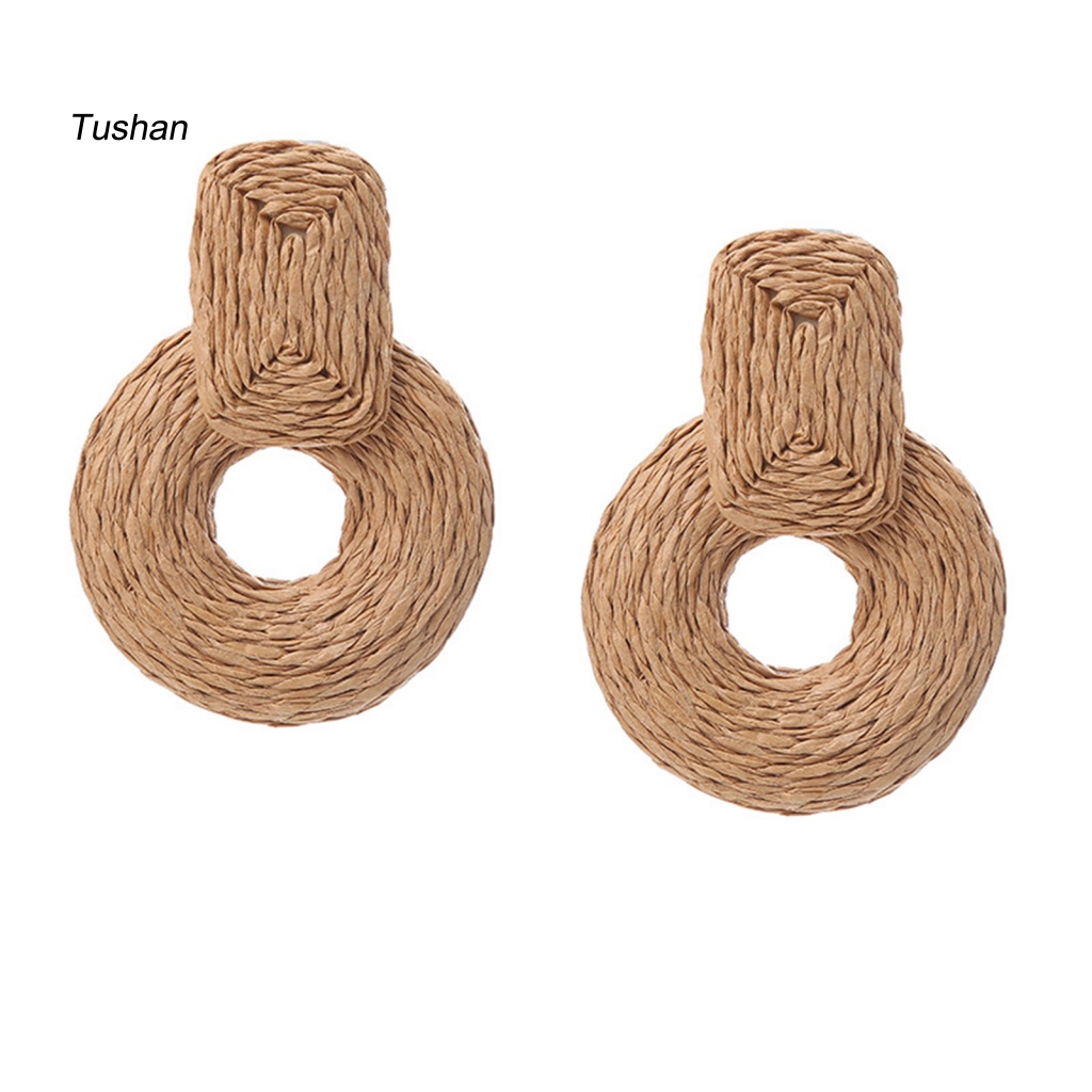 1 Đôi Bông Tai Tròn Nhiều Màu Sắc Phù Hợp Đi Biển Dành Cho Nữ