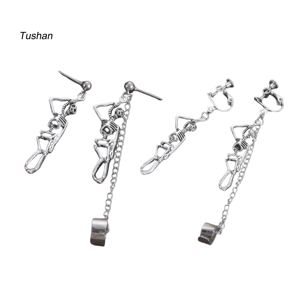 1 Đôi Bông Tai Hình Đầu Lâu Phong Cách Gothic Dành Cho Lễ Halloween