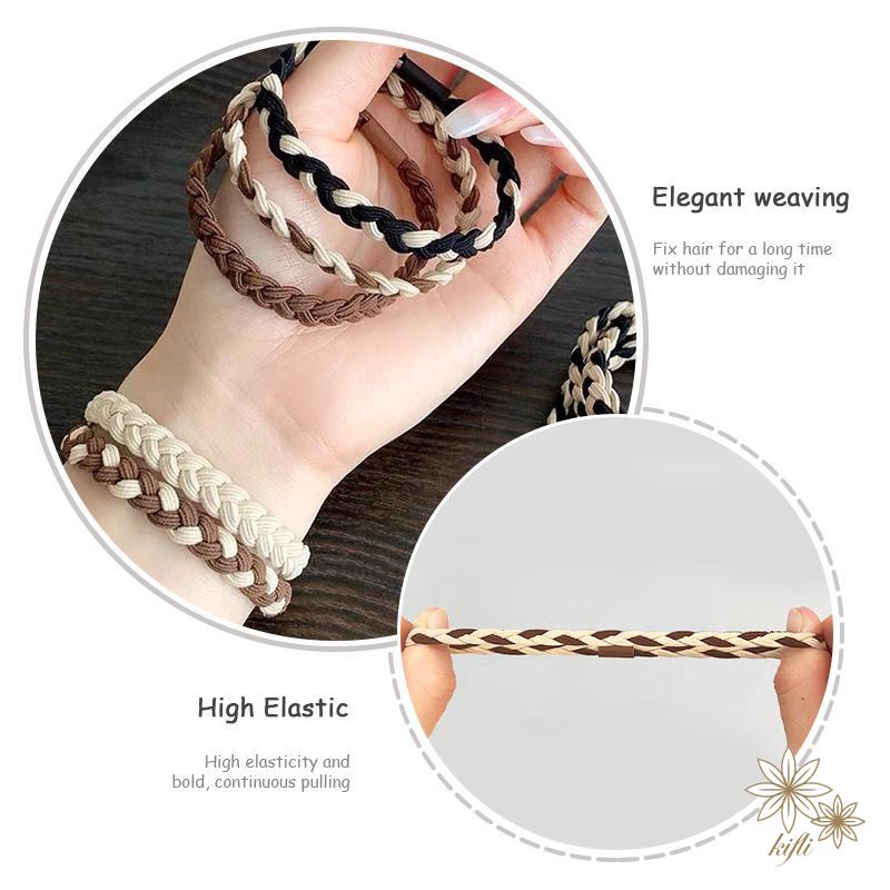 1 chiếc Dây cột tóc thun đan sợi kiêm vòng tay màu pastel xinh xắn