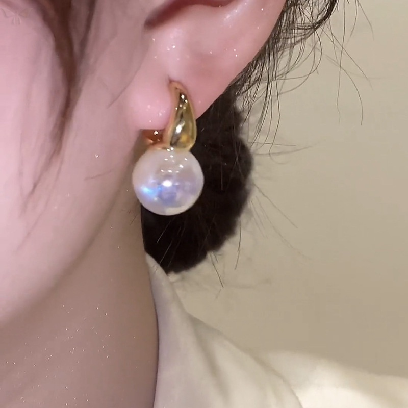 Bông Tai Đính Ngọc Trai Cao Cấp Sang Trọng Phong Cách Pháp