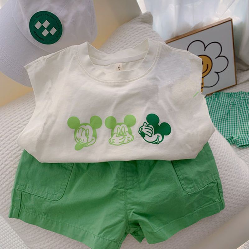 Áo Thun Không Tay 100% Cotton In Họa Tiết Hoạt Hình Thời Trang Mùa Hè 2023 Dành Cho Bé Trai Và Bé Gái