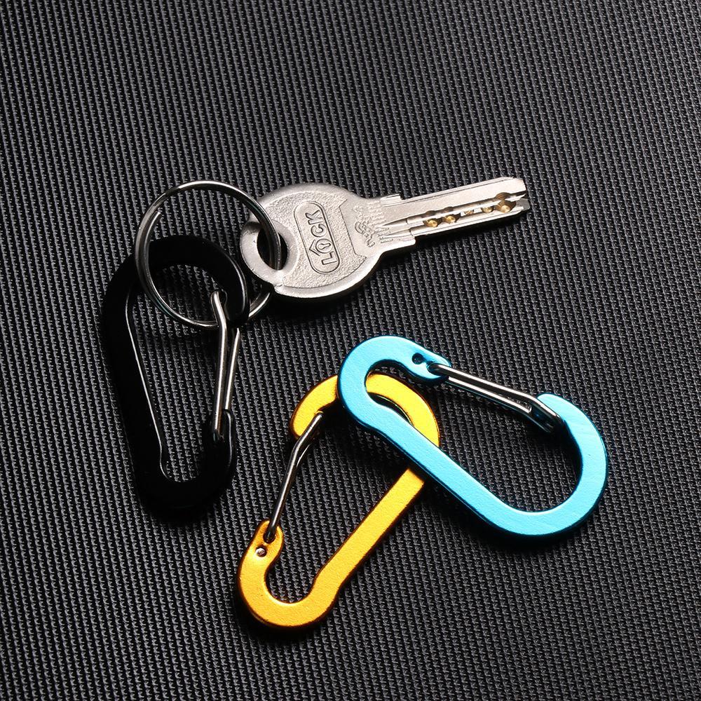 SHOUHOU 5 Pcs Carabiner Outdoor Safety Backpack Buckle Camping Climbing Fishing Hook Keychain Lock Buckle Snap Clip Nine Colors Versatile