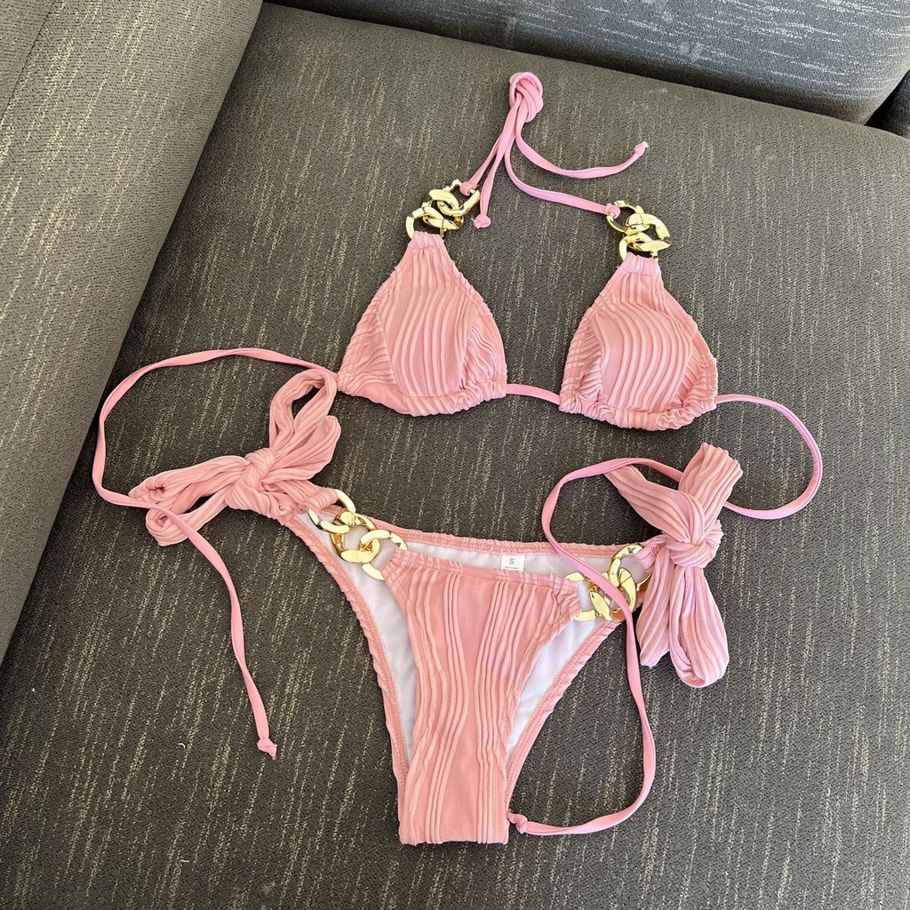 Bộ Bikini 2 Mảnh Thắt Nút Nhanh Khô Quyến Rũ Cho Nữ