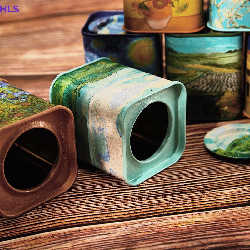 Hộp Thiếc Vuông Rỗng Đựng Đồ Thủ Công Phong Cách Retro